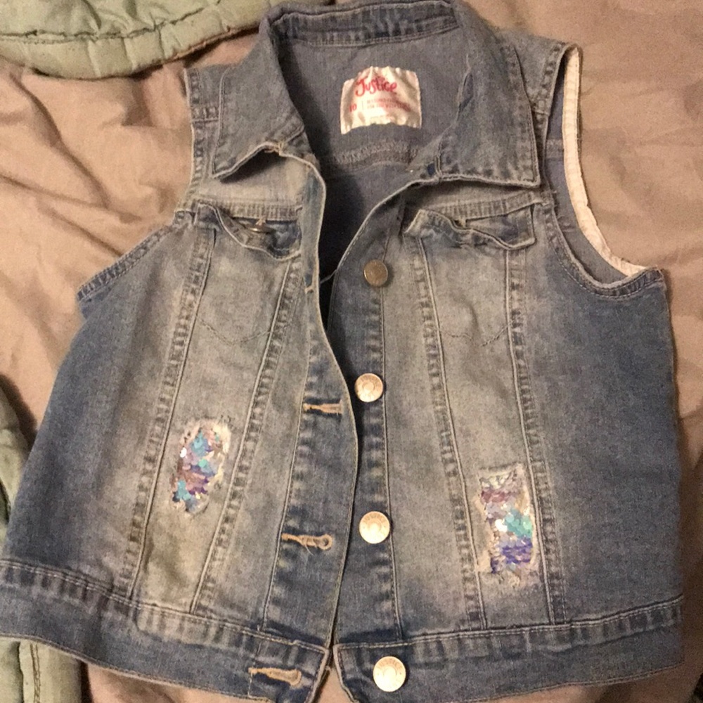Girls denim vest
